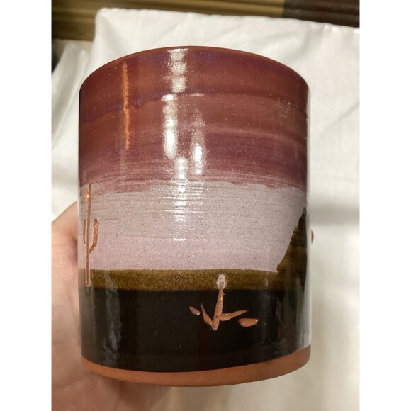 Vintage Superstition Stoneware South Western Desert Cacti 4" Planter Pottery Pot - Picture 13 of 13